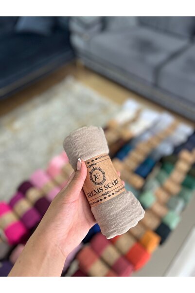 shop İREMSSCARF Bej rengi BÜRÜMCÜK şal