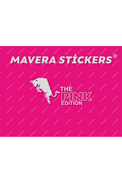 Mavera Stickers The Pink Edition (RDBLL) (1 Adet) Gri Sticker Motor-Araba-Kas...