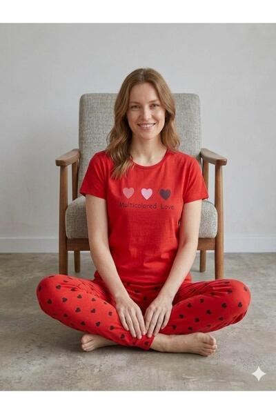 FAMES PİJAMA Summer Short Sleeve Women's Pajama Set