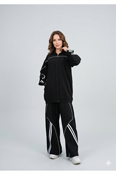 Ryzi Moda Women's Stylish Sports Tracksuit Set with Zipper