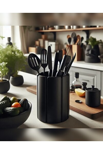 ÇAKRA Matte Black Kitchen Utensil Cutlery Stand