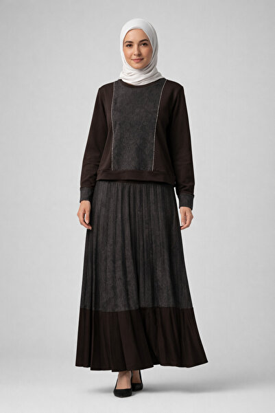 Mutlu City Women's Middle-Aged Mother Skirt Blouse Set 4121