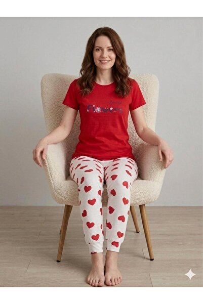 FAMES PİJAMA Summer Short Sleeve Women's Pajama Set