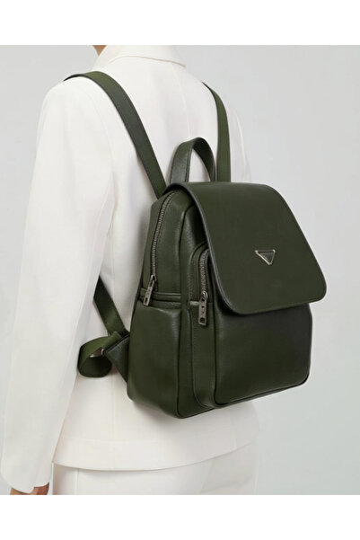 Çanta Trend Rucsac de damă din piele artificială, cu textură moale și husă