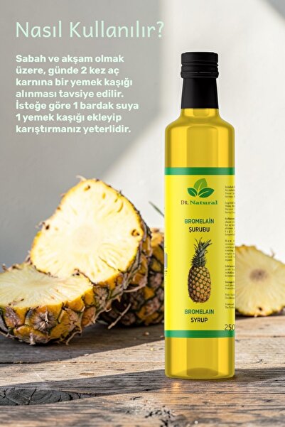 DRNATURAL 3 Adet Bromelain Ananas ve Koenzim Q10 İçeren Detox Şurubu 250 Ml