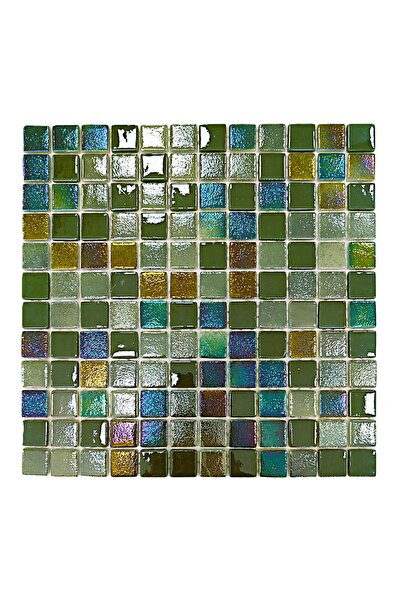 MozaiKristaL 25X25Mm for Hobbies and Artistic Work. H. Green Mix. Meshed Glas...