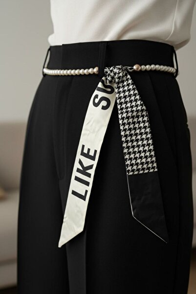 BHR AKSESUAR Ζώνη Φουλάρι με Πέρλες (160 εκ., Πέρλα 70 εκ., Φουλάρια 45 εκ.)