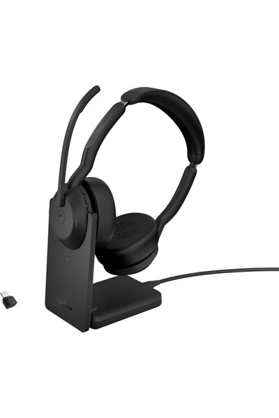 Jabra Evolve2 55 Stereo Headphones with Stand, Black