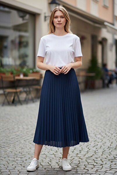 GÖMLEK GALERİSİ Women's Flat Elastic Waist 100% Cotton Standard Size Pleated ...