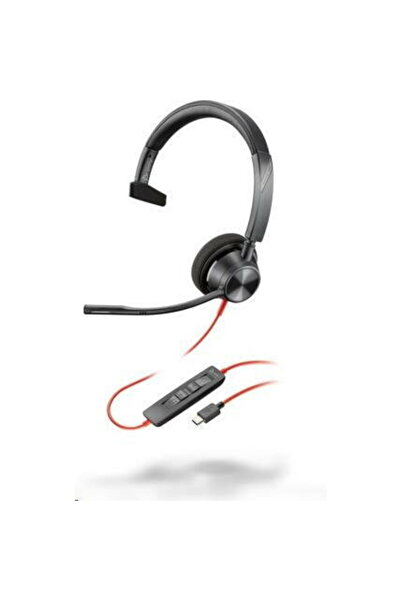 HP Casti cu fir Poly BlackWire 3310 Mono USB-C HS +USB-C/A