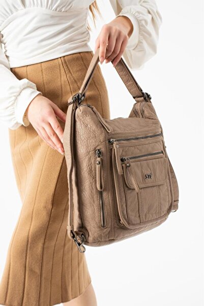 Baginn Y.S.Leather Women's Backpack Functional Use Whether Shoulder or Crossb...