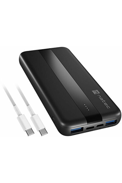 Natec Baterie externa Trevi Slim Q V2 10000MAH, cablu USB-C 20W, USB-A 18W, N...