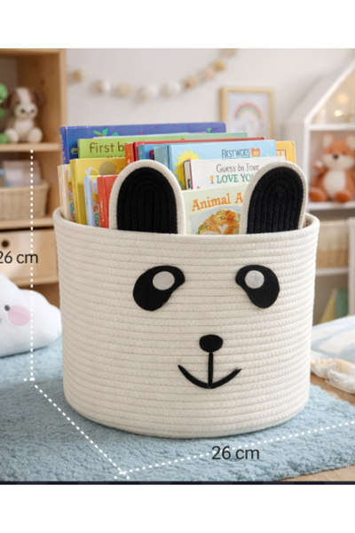 LİSYA HOME Bebek Çocuk Odası Düzenleyici Panda Sepet, Kirli Sepeti, Oyuncak S...