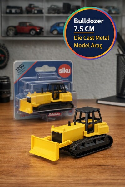 TOYFEST Siku 1295 Metal Paletli Buldozer İş Makinesi Mini Oyuncak Dozer Kolek...