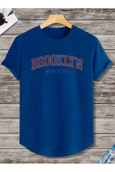 SUNFREE Μπλουζάκι με στάμπα BROOKLYN, κανονική εφαρμογή, unisex, με οβάλ στρί...