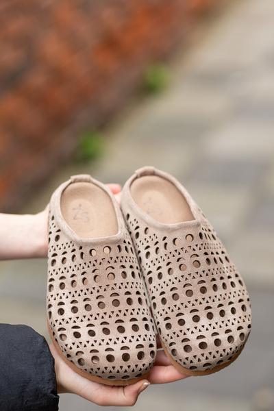 EREN SHOES BAG FLORİN (ZS-4194) Piele de căprioară autentică, imprimare cu la...
