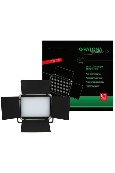 Patona Lampa foto-video Premium cu 216 LED-uri WW/RGB si temperatura reglabil...