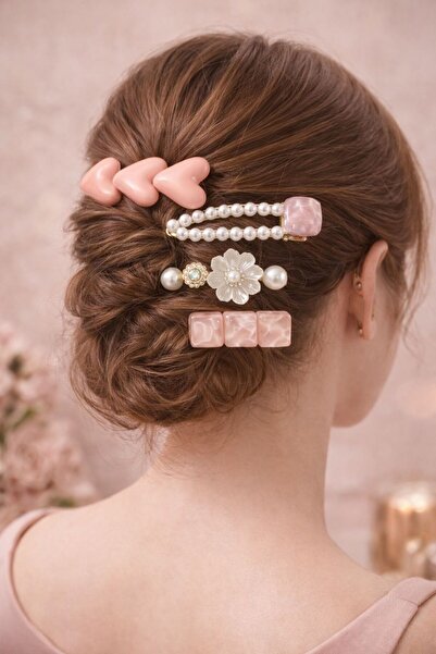 Accessories Σετ Κούμπωμα Περλ Μπλουμ "