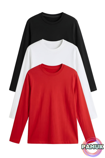 United Fabrics Children's Combed Cotton T-Shirt Set - Set of 3 - Basic Cotton...
