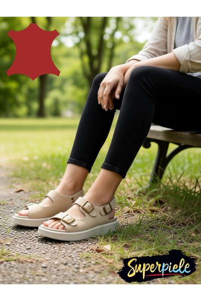 ANGEL BLUE Γυναικεία σανδάλια από γνήσιο δέρμα σουέτ με ρυθμιζόμενες αγκράφες