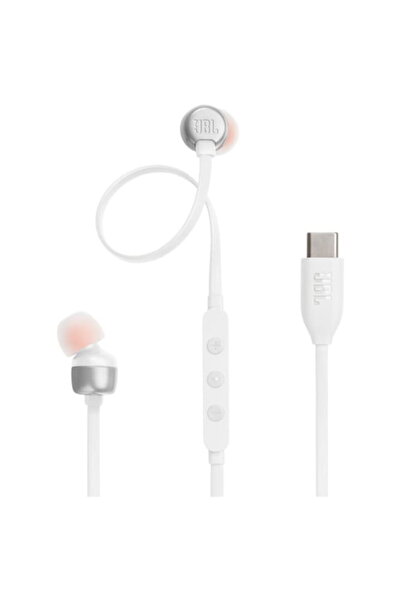 JBL Tune 310C Wired In-Ear Headphones, Pure Bass, Hi-Res, USB-C, White