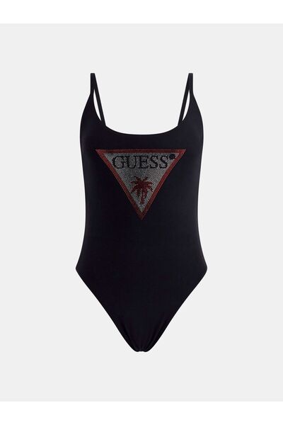 Guess Rhinestones triangle logo one piece
