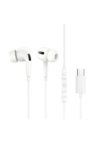 Baseus CASTI Encok CZ18, cu fir, conectare USB Type-C, microfon pe fir, alb