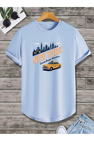 SUNFREE NEWYORK TAXI Τυπωμένη οβάλ φούστα με κανονικό κοντό μανίκι Basic Unis...