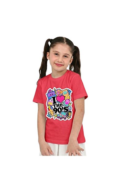 ERDEM KIDS Unisex tematică anilor '90 cu imprimeu bumbac lu basic tricou