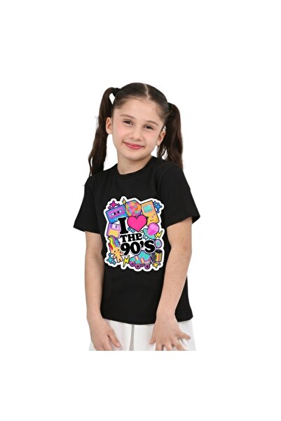 ERDEM KIDS Unisex tematică anilor '90 cu imprimeu bumbac lu basic tricou