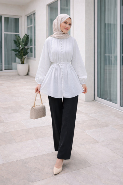 unika boutique Women's Front Pleat Detailed Shirt