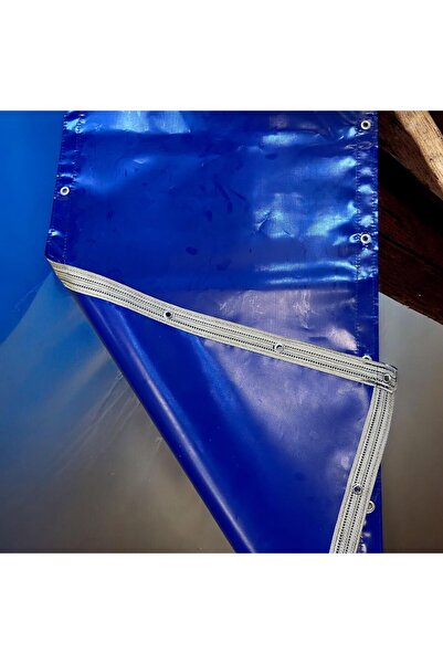 CİLDAM SARACİYE Balkon Brandası Mavi 650 gr PVC Polyester Kolon Takviyeli Kuş...