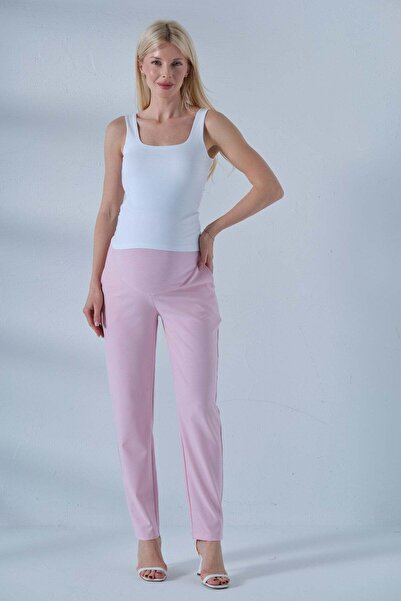 BUSA Pantaloni clasici din gabardină, ajustabili în talie, cu bandă elastică ...