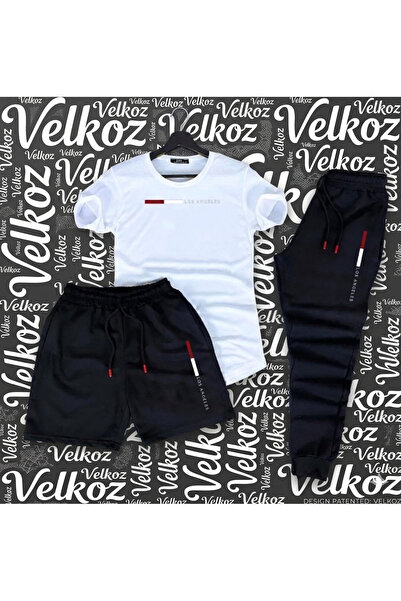 Velkoz Los Angeles 3-Piece Black Set (White T-Shirt)