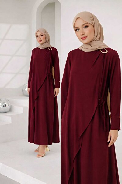 MissPul Long Buckle Detailed Tie-Up Esila Dress