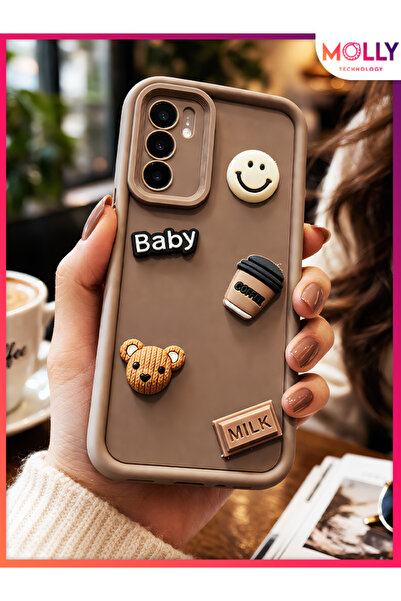 Molly Fallow Brown Edges Thick 3D Embossed Baby Bear Mood Silicone Case for O...