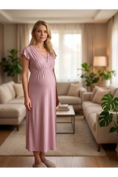 Lohussa فستان نوم للحوامل من New Season Dusty Rose Summer أنيق بتفاصيل من الد...