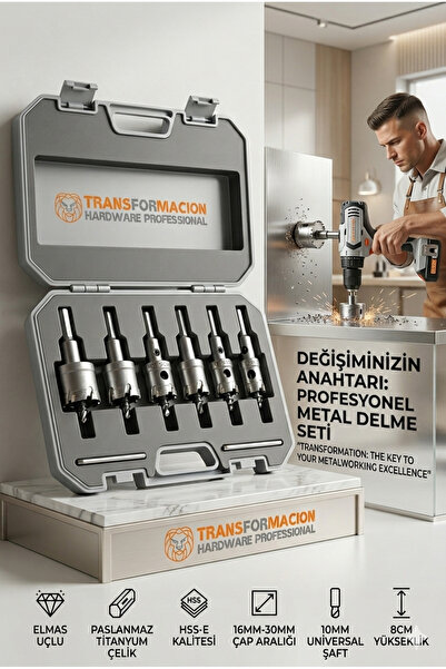 Transformacion Çelik Usta Serisi 6'lı Titanyum Elmas Uçlu Metal & Çelik Delme...