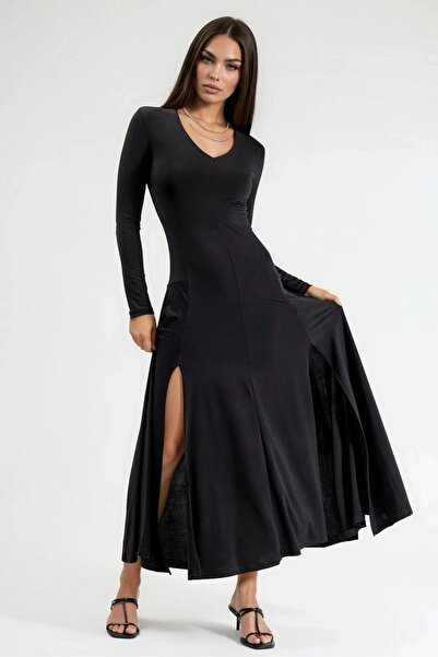 Hiccup Qu Style Double Slit Maxi Dress