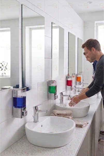 MAİN SHOP 4 قطع من موزع الصابون اللاصق المتوافق مع المستشفيات والفنادق والمطا...