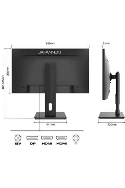 Japannext Monitor 27 inch, IPS WQHD (2560x1440), Alimentare USB-C, Monitor LC...