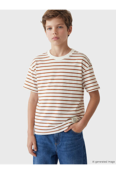 LC Waikiki Esvab • Modern & Distinctive Boys' Striped Zero Roba Collar T-Shirt