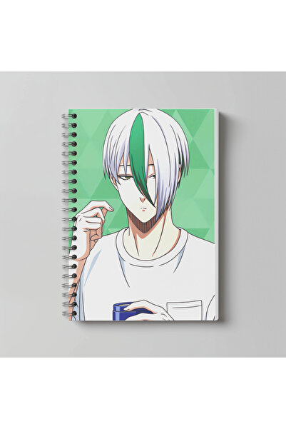 nihonwosekai Caiet Anime Blue Lock, format A4, 60 de coli, fără linii, cu imp...