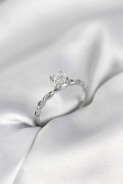 Marsilyan Nvdn- İetaks ™   Silver Color Spiral Chain Model Single Stone Model...
