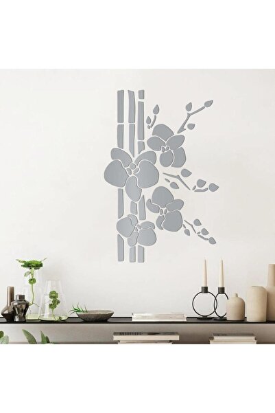 KHUBARA' AL-ALWAN منحوتة أكريليك - ورود - AC-112026017 - فضي - 75x60