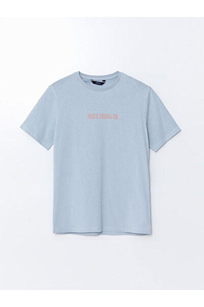 LC Waikiki RMZ GİYİM FARKIYA تي شيرت رجالي من القطن الممشط مطبوع عليه ياقة روبا