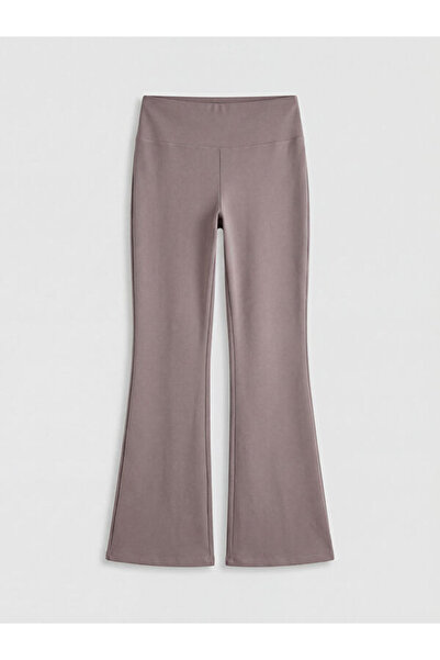 LC Waikiki Rmz Gi̇yi̇m Farkiyla Women's Spanish Leg Sports Leggings with Wais...