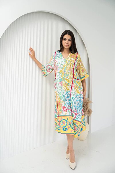 Graciana جلابية كويتية ميدي قصة كلوش قطن بوليستر