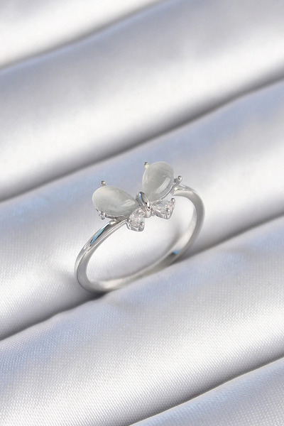 Marsilyan Nvdn- İetaks ™   Brass Silver Color Zircon Stone White Enamel Butte...