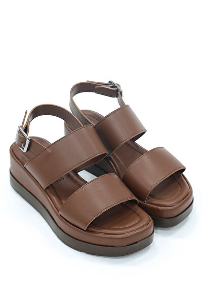 kajal ayakkabı Nvl 403 Flat Strap Adjustable Padded Heel Sandals